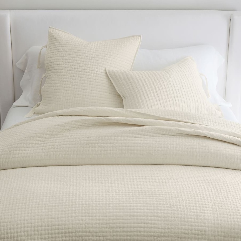 Pottery Barn Pick-Stitch King Quilt Set